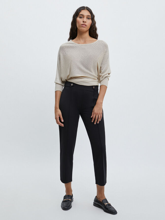 PANTALÓN BOTONES Negro