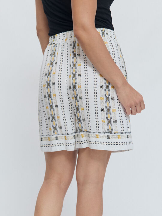 SHORT FLUIDO ESTAMPADO Blanco Optico image number null