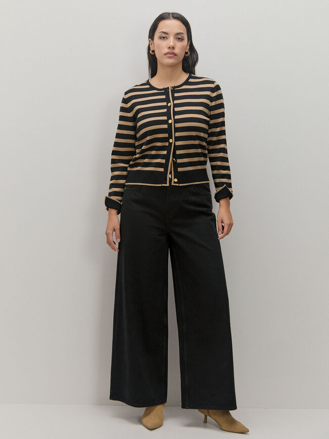 CARDIGAN RAYA REDONDO Camel