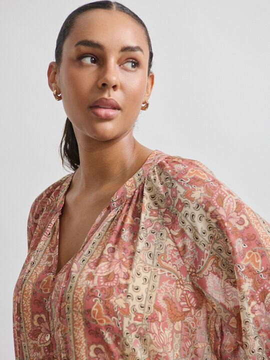 BLUSA ESTAMPADA FLUIDA Crudo image number null