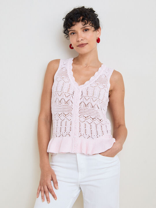 CHALECO VOLANTE Rosa Pastel image number null