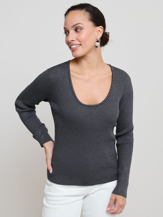 TOP TACHAS CANALE gris vigore med