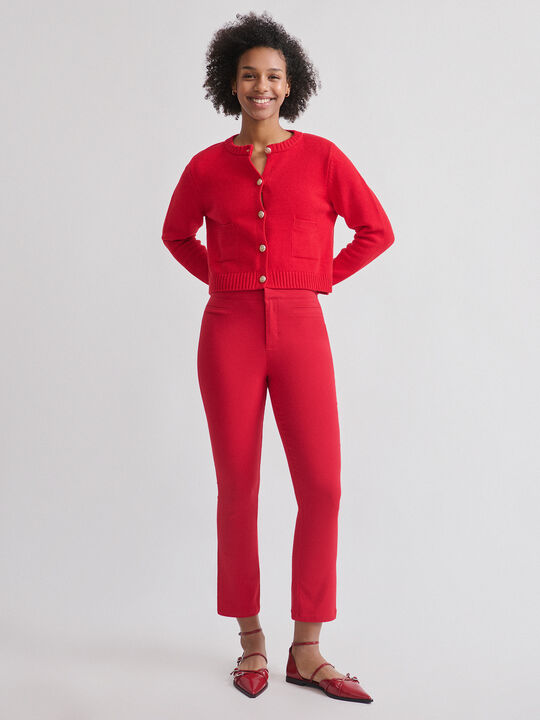 PANTALON RECTO Rojo Oscuro image number null
