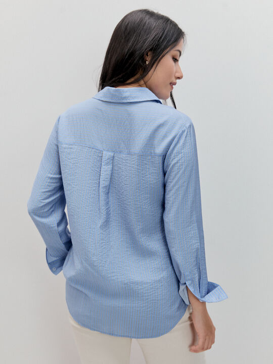 CAMISA MANGA LARGA Azul Chambray image number null