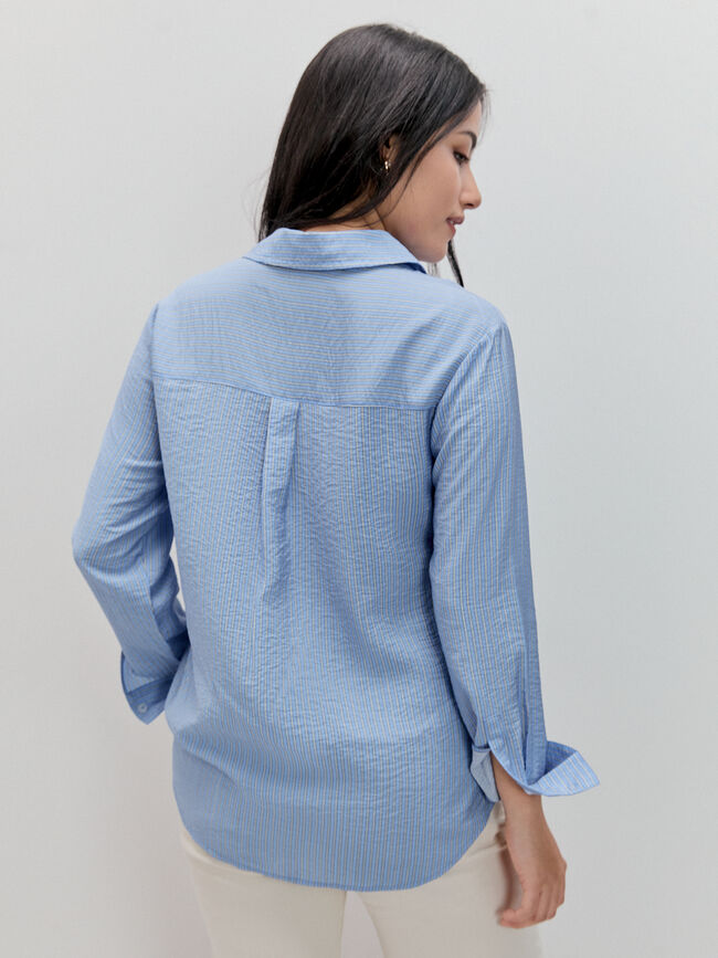 CAMISA MANGA LARGA Azul Chambray