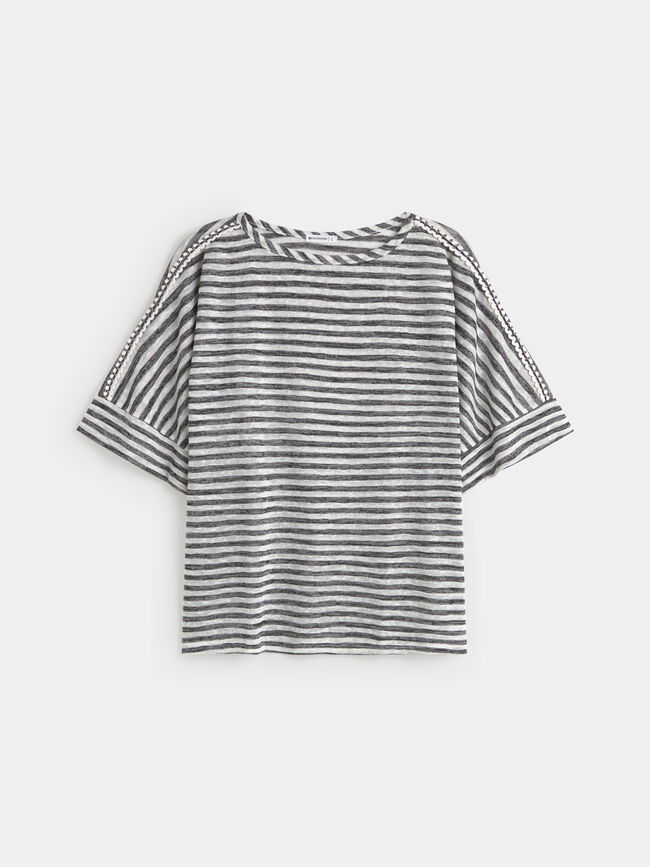 CAMISETA RAYAS Negro