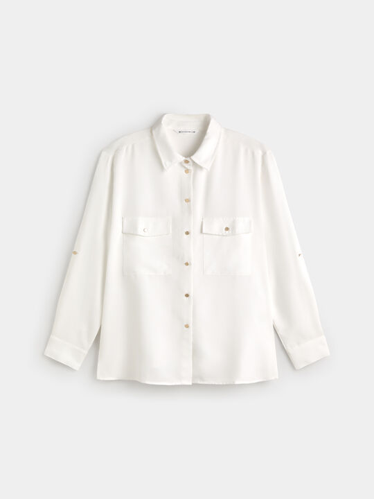 CAMISA MANGA LARGA Blanco Optico image number null