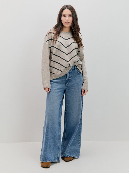 JERSEY CHEVRON Beige image number null