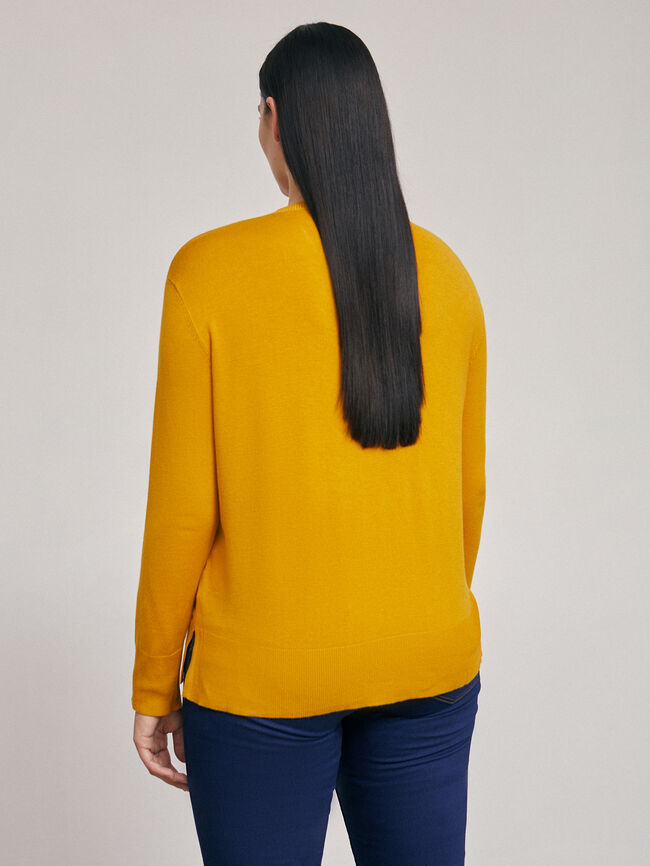 JERSEY LISO BOTONES Mostaza
