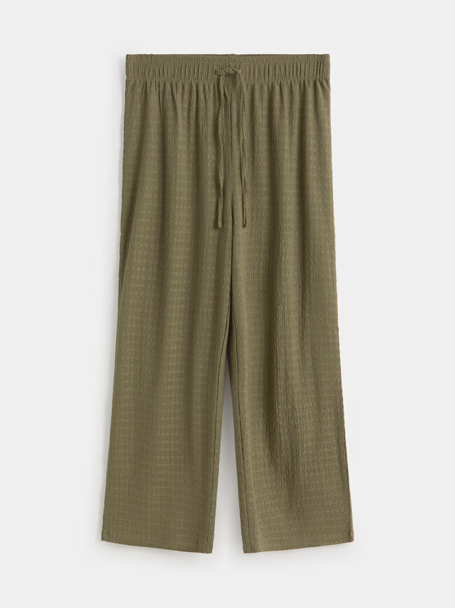 PANTALÓN EFECTO ARRUGADO Kaki