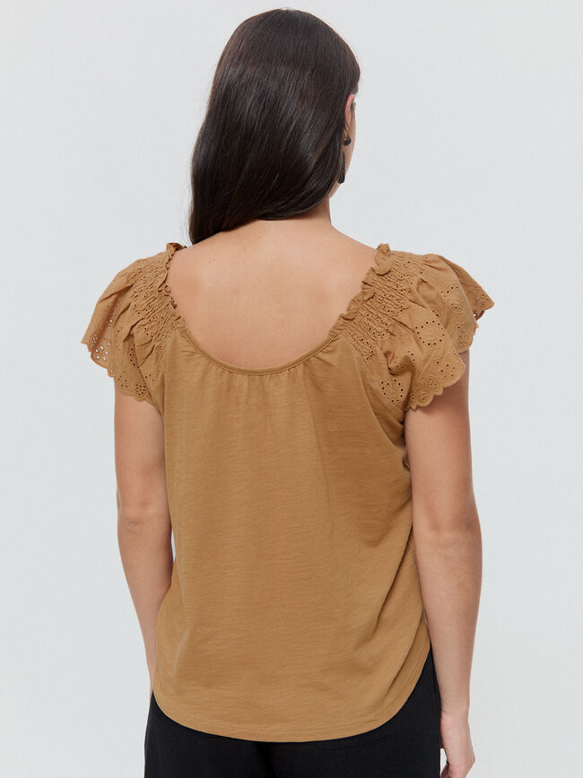 CAMISETA ESCOTE CORAZÓN burnt orange