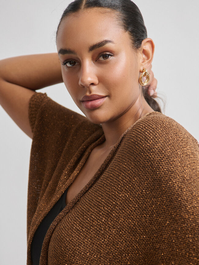 CARDIGAN BRILLO Marron