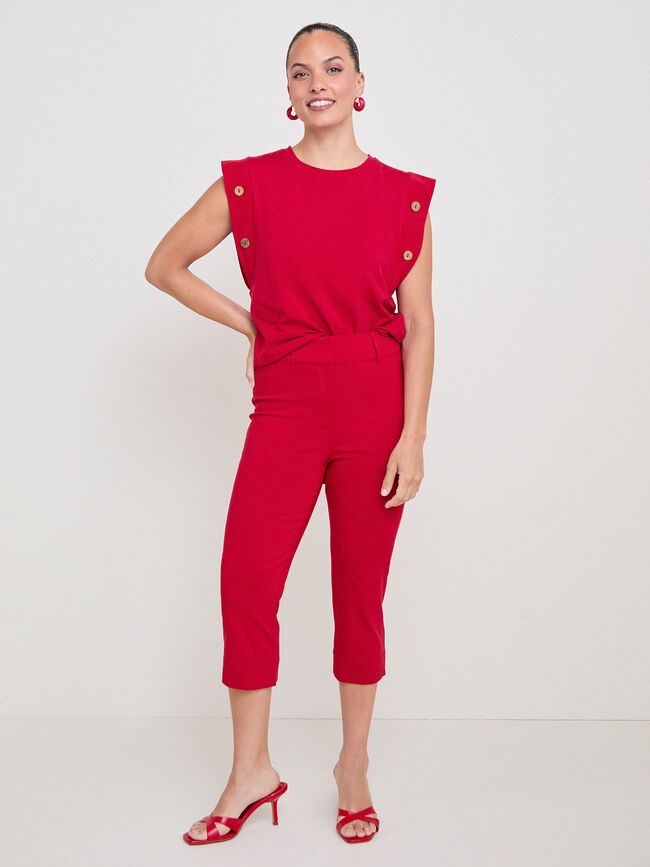 PANTAL&Oacute;N CAPRI Rojo