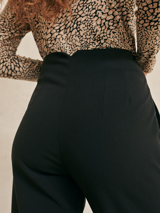 Pantalón de vestir tiro alto Negro