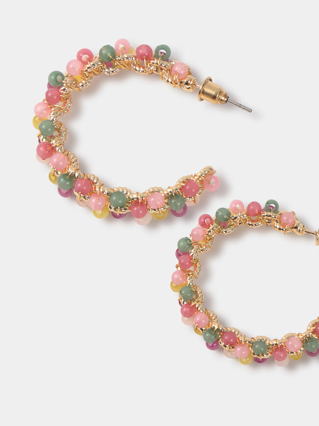 PENDIENTES AROS MULTICOLOR Oro