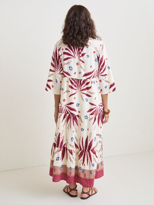 VESTIDO DETALLE MANGA Crudo image number null