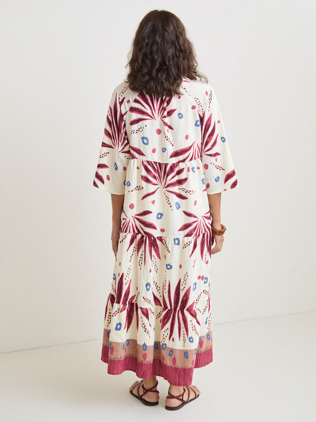 VESTIDO DETALLE MANGA Crudo