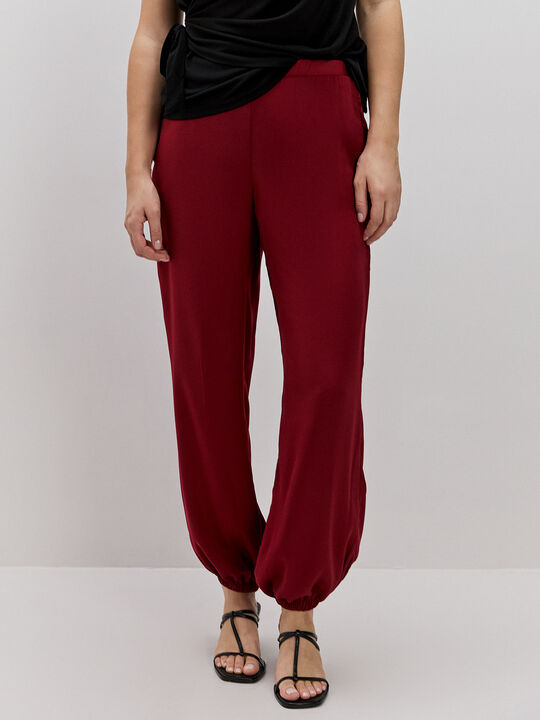 PANTALÓN BOMBACHO SATINADO Rojo Cereza image number null