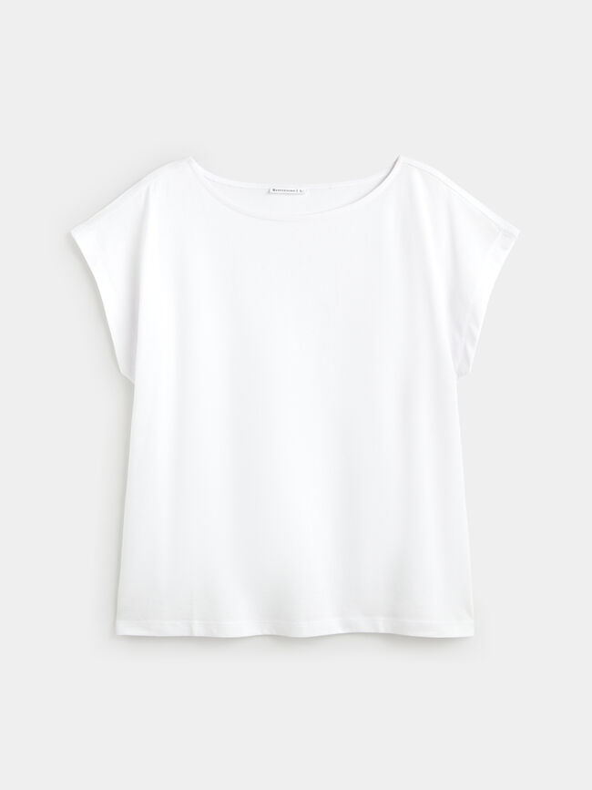 CAMISETA HOMBRO CAIDO Blanco Optico