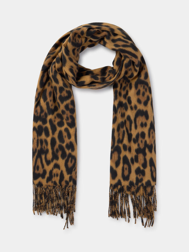 PAÑUELO ESTAMPADO ANIMAL Marron