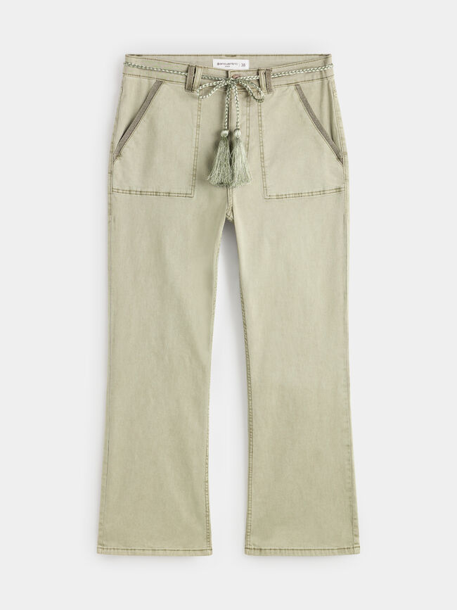 Pantalon acampanado Kaki