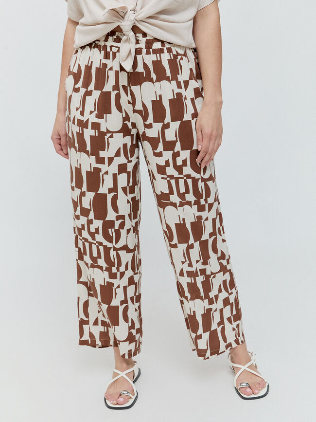 PANTALON FLUIDO ESTAMPADO Crudo