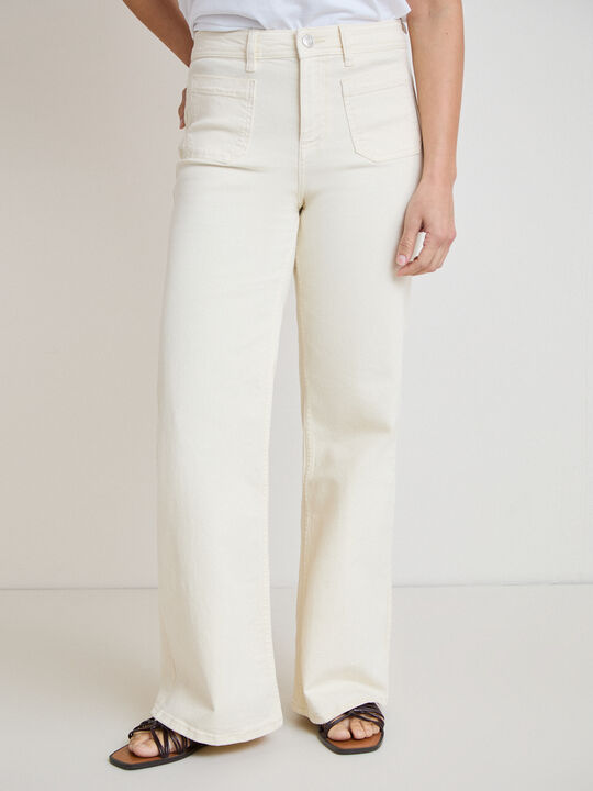 WIDE LEG CROP BOLSILLOS Vainilla image number null