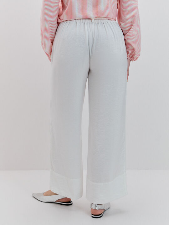 PANTAL&Oacute;N DETALLE BAJO Blanco Hueso image number null