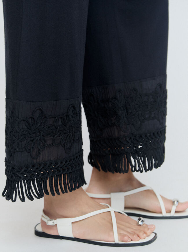 PANTALON FLECOS Negro