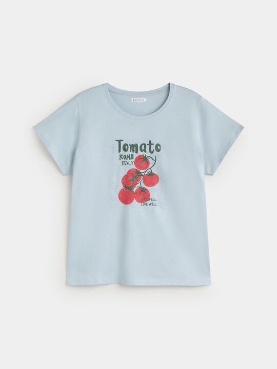 CAMISETA TOMATES ROJOS Azul Bebe image number null