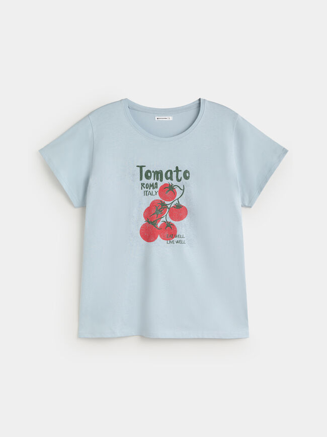 CAMISETA TOMATES ROJOS Azul Bebe
