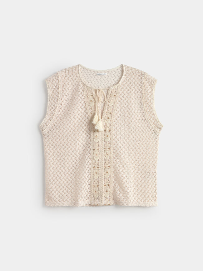 CAMISETA CHOCHET Crudo