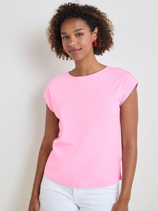 CAMISETA HOMBRO CAIDO rosa sugar image number null