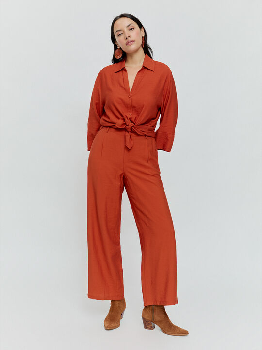 CAMISA OVERSIZE LARGA Teja image number null