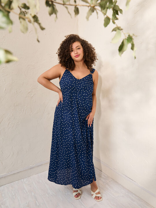 VESTIDO FLUIDO Azul Marino image number null