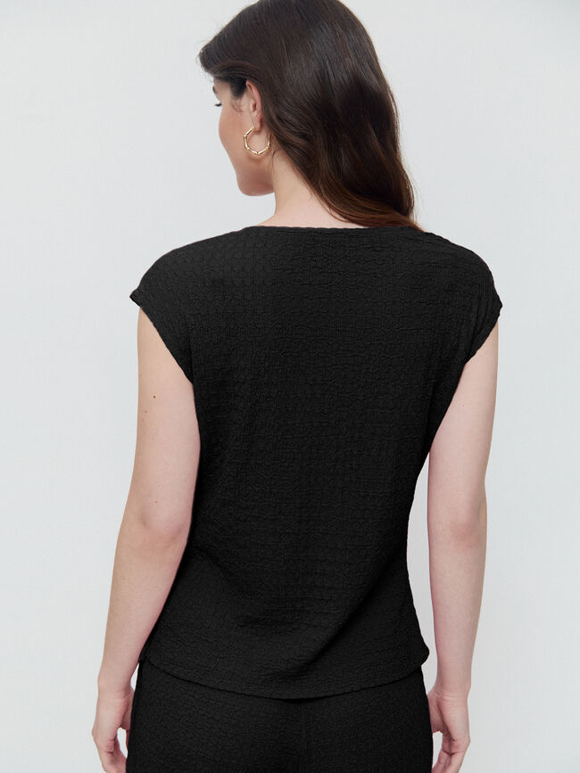 CAMISETA FRUNCE LATERAL Negro