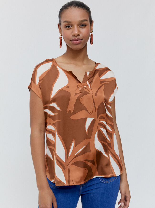blusa saten estampada Teja