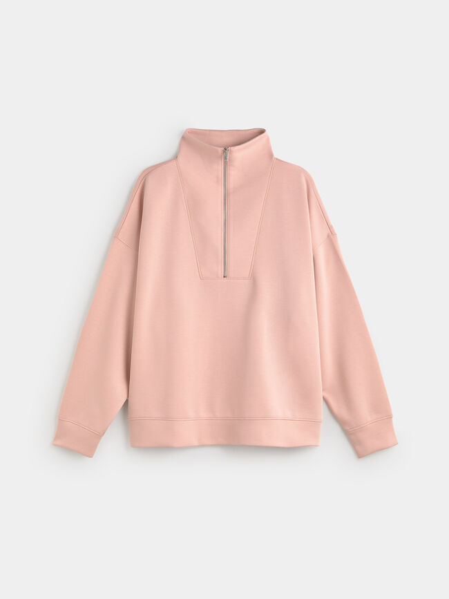 SUDADERA CUELLO ANCHO Rosa