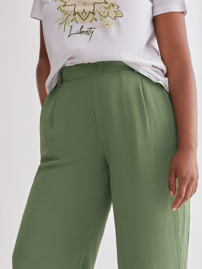 Pantalón culotte fluido Verde Viridian