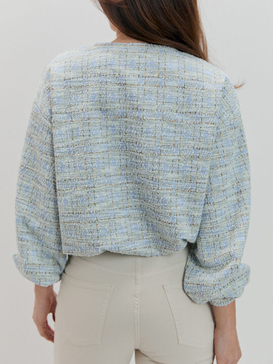 SUDADERA TWEED GLOBO Azul image number null