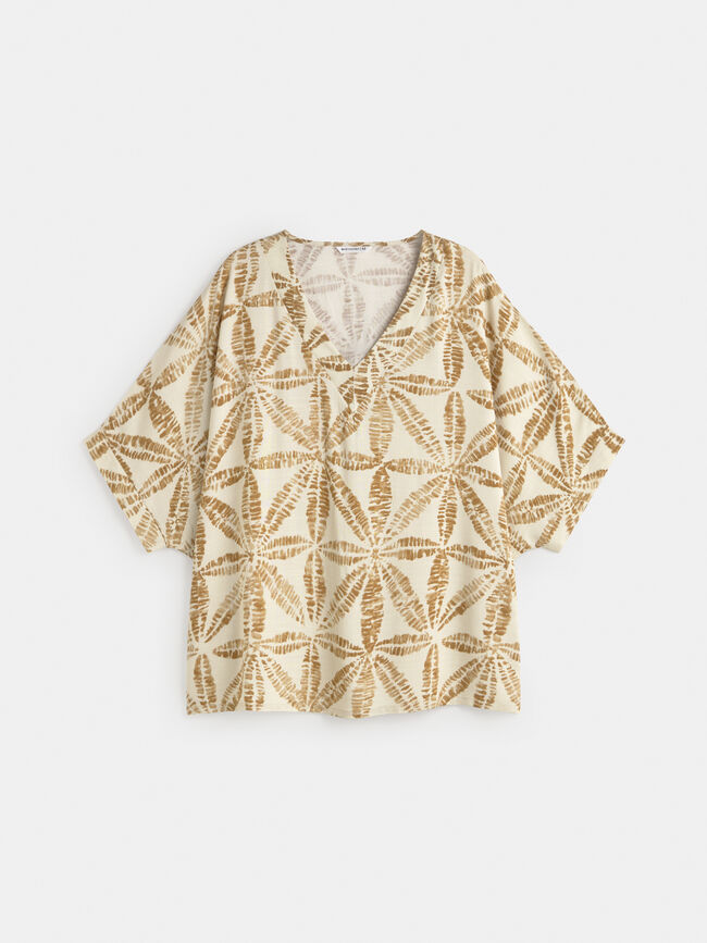 BLUSA ESTAMPADA CONJUNTO Crudo