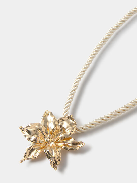 COLLAR LARGO FLOR Oro image number null