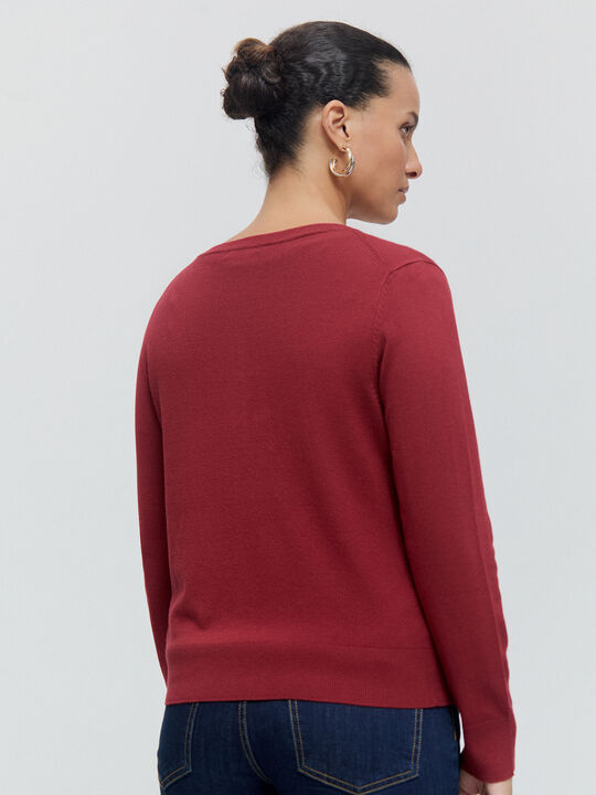 CÁRDIGAN BASICO Vino image number null