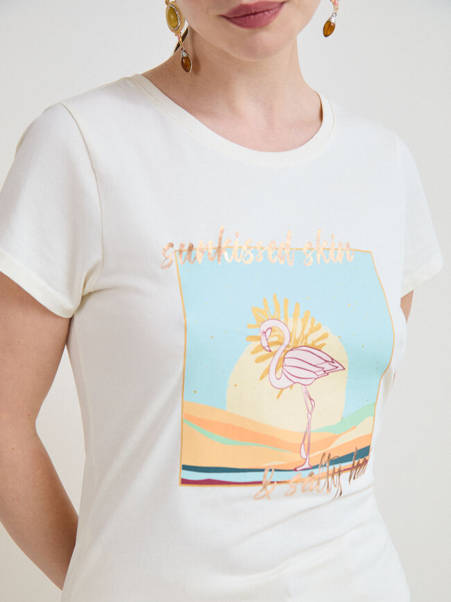 CAMISETA FLAMENCO ATARDECER Crudo