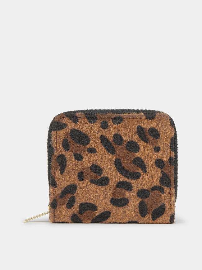 MONEDERO PELO LEOPARDO Marron
