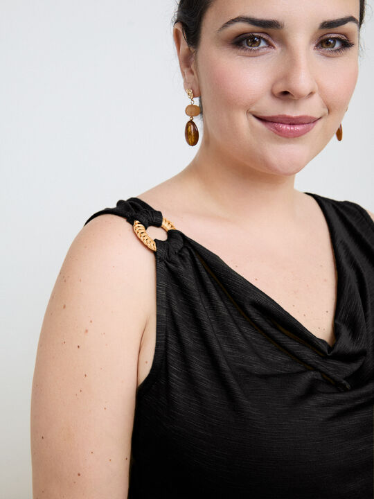 TOP  FLAME ANILLA MADERA Negro image number null