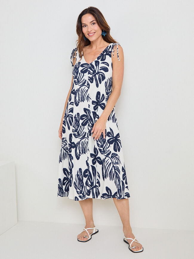 VESTIDO FRUNCE HOMBROS Estampado 1