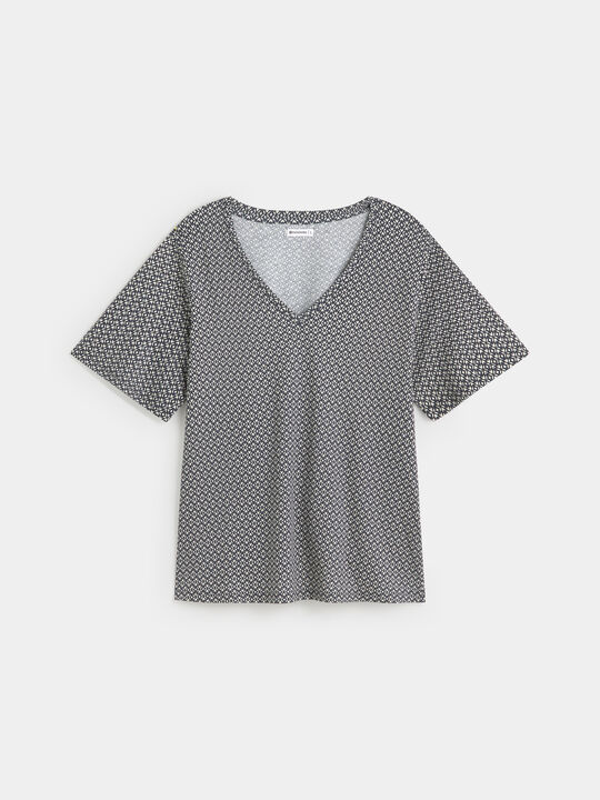 CAMISETA CUELLO PICO Estampado 1 image number null