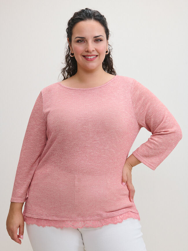 CAMISETA DETALLE ENCAJE Blush