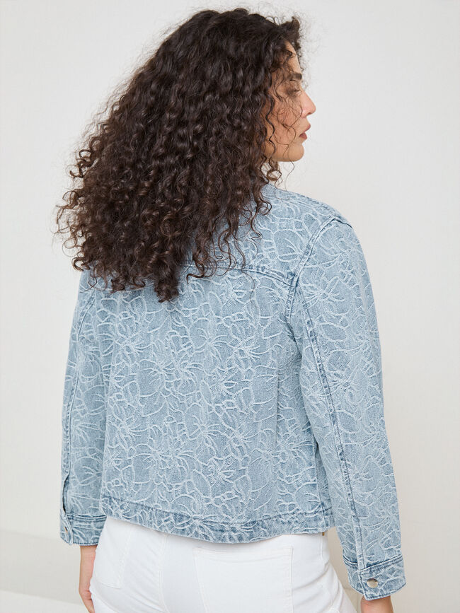 CAZADORA VAQUERA FLORES Light Blue Wash